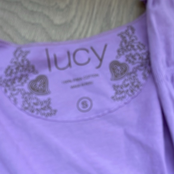LUCY lavender light knit wrap small EUC - Picture 2 of 2